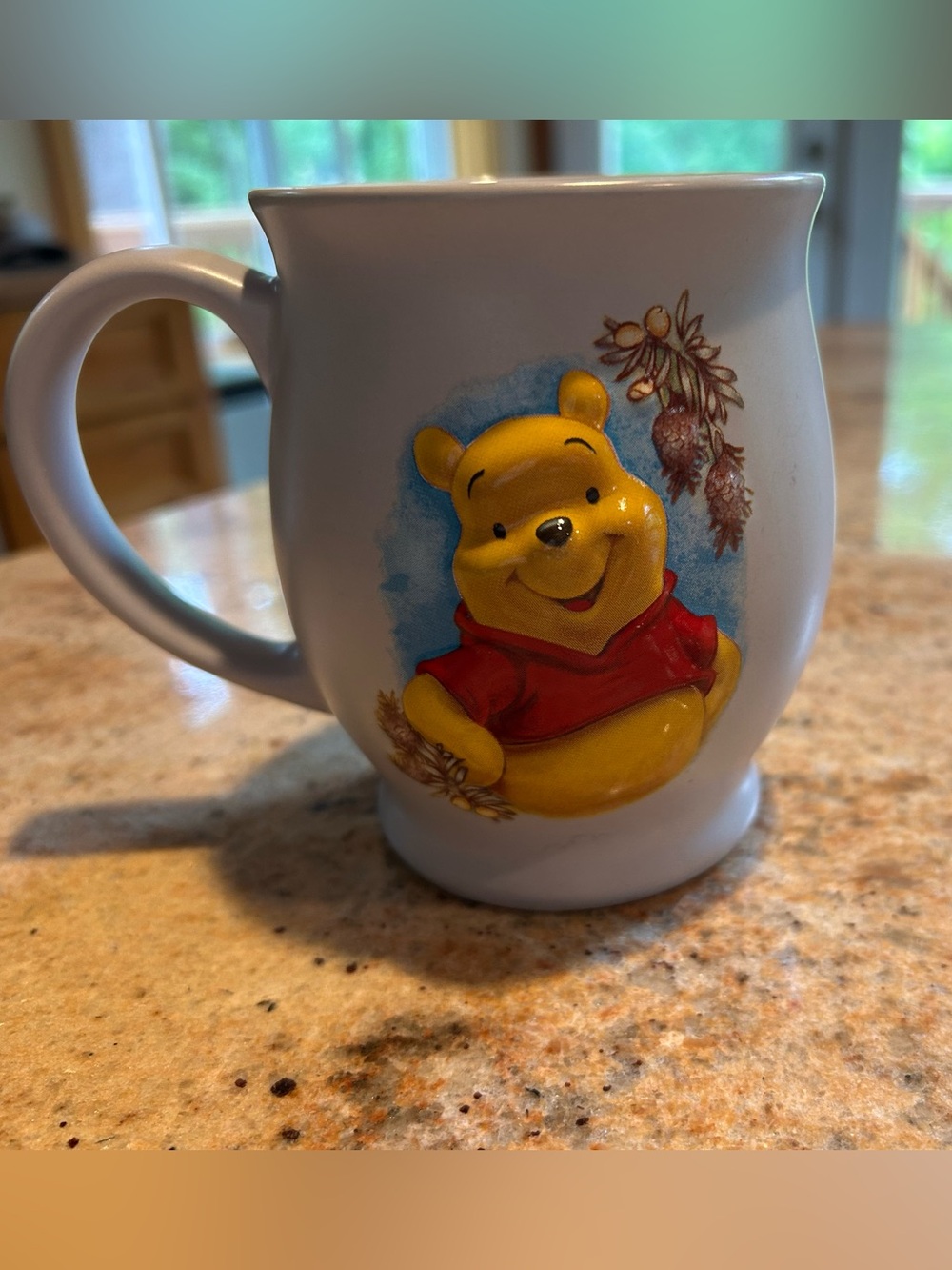 Winnie The Pooh Sculpted 3D Pop Out 16 oz. Ceramic Mug Lavender Periwinkle 4.5”